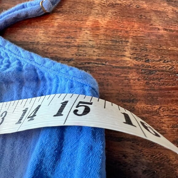 Soma Womens Blue Tiered Sleeveless Camisole Dress M Adjustable Straps Cotton Ble - Picture 6 of 8